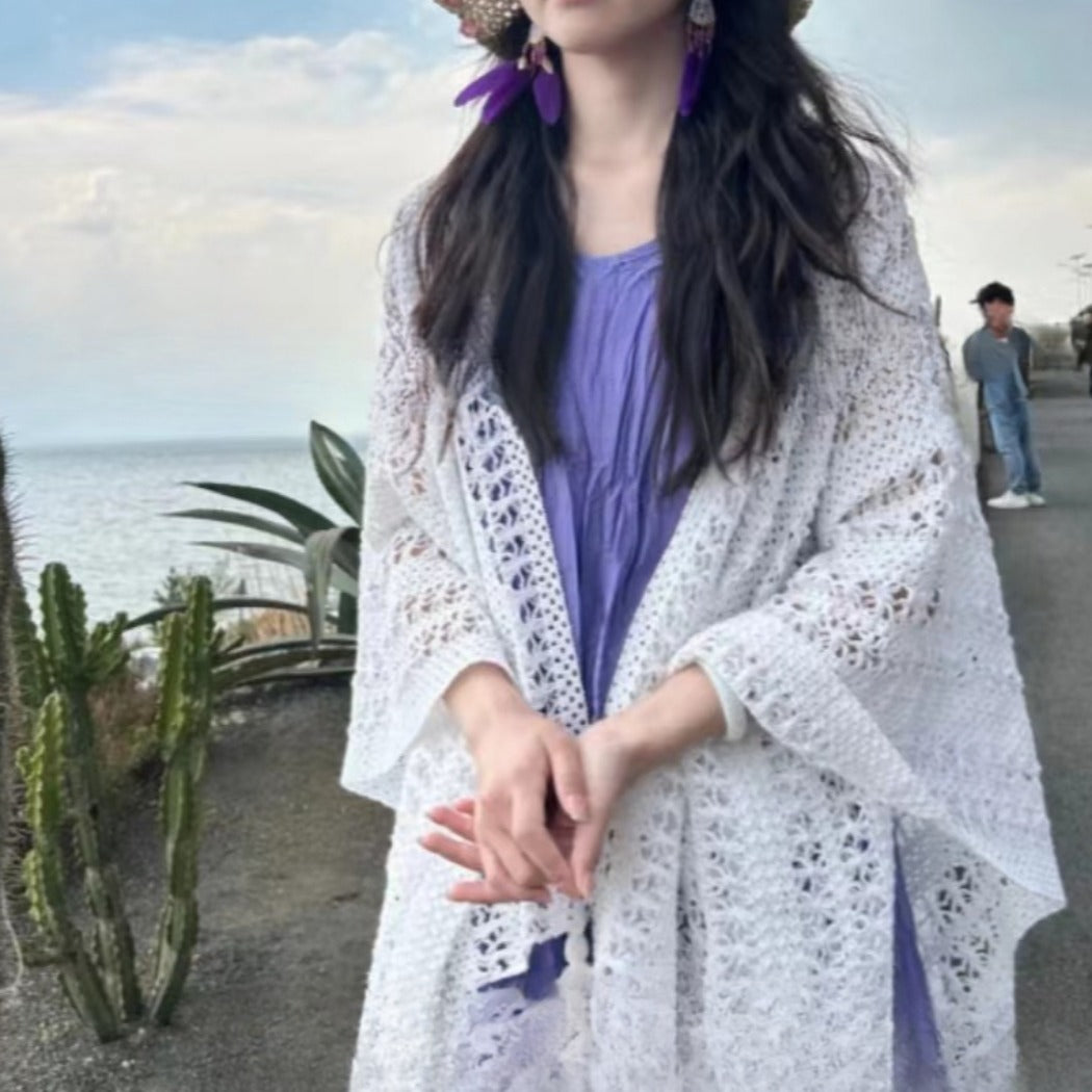 Crosa - Vintage Boho Knit Cardigan Cover-Up