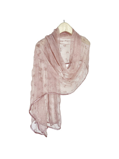 Scarvii - Bow Textured Long Wrap Fashion Scarf