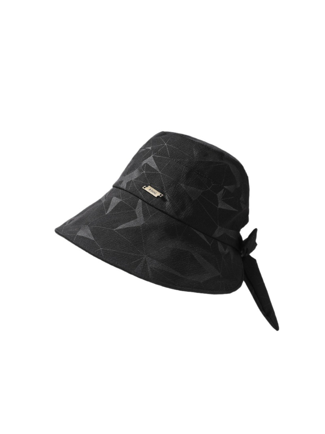 Side view of Haila textured bow bucket hat highlighting fabric texture