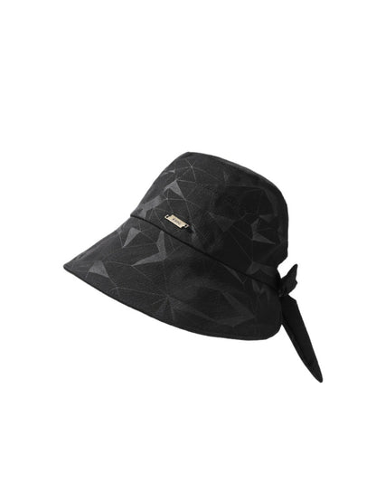 Side view of Haila textured bow bucket hat highlighting fabric texture