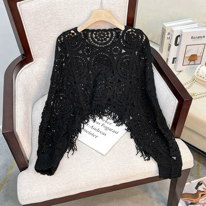 Crosa - Vintage Open-Knit Batwing Sweater