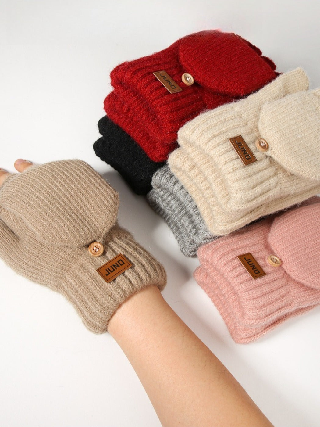 Gloving - Thickened Convertible Fingerless Gloves with Mitten Flaps