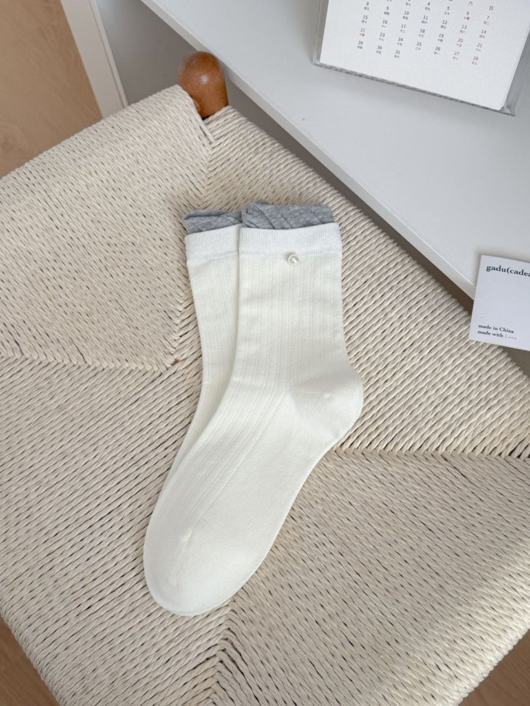 Rufia - Bead Accent Ribbed Crew Socks product image 5