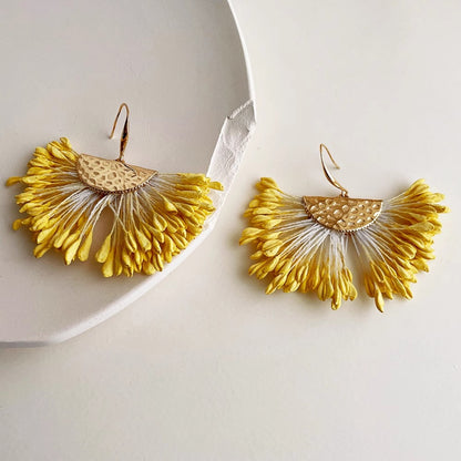 Earwish - Yellow Wheat Earrings - Bright & Vibrant