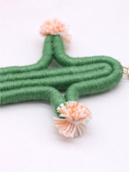 Koco Crochet Cactus Keychain with Pompom & Tassel for gift accessory