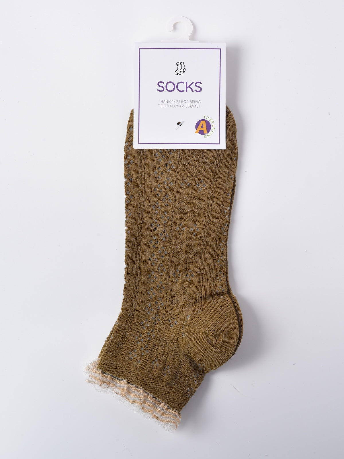 Rufia - Lace Trim Mesh Ankle Socks