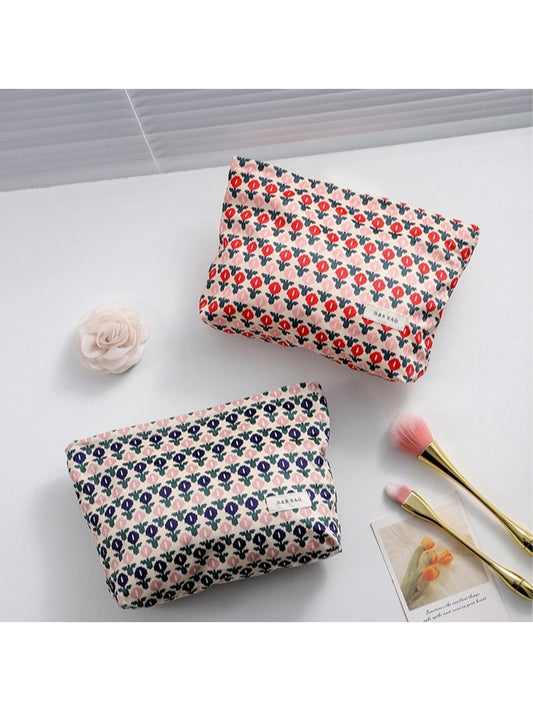 Cosbai Retro Floral Pattern Cosmetic Storage Bag Pouch product image