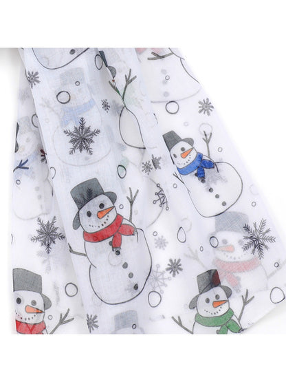 Scarvii - Christmas Snowman Print Scarf