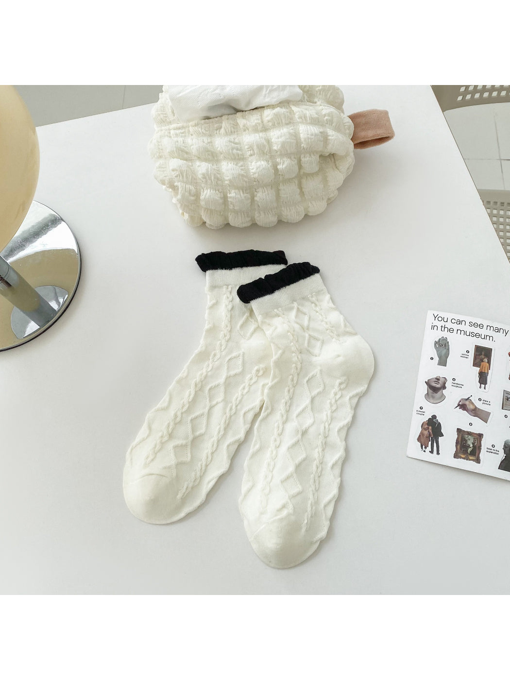 Rufia - Elegant Lace Pattern Crew Socks product image 7