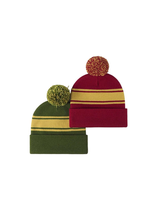Haila - Striped Pom Cuffed Knit Beanie
