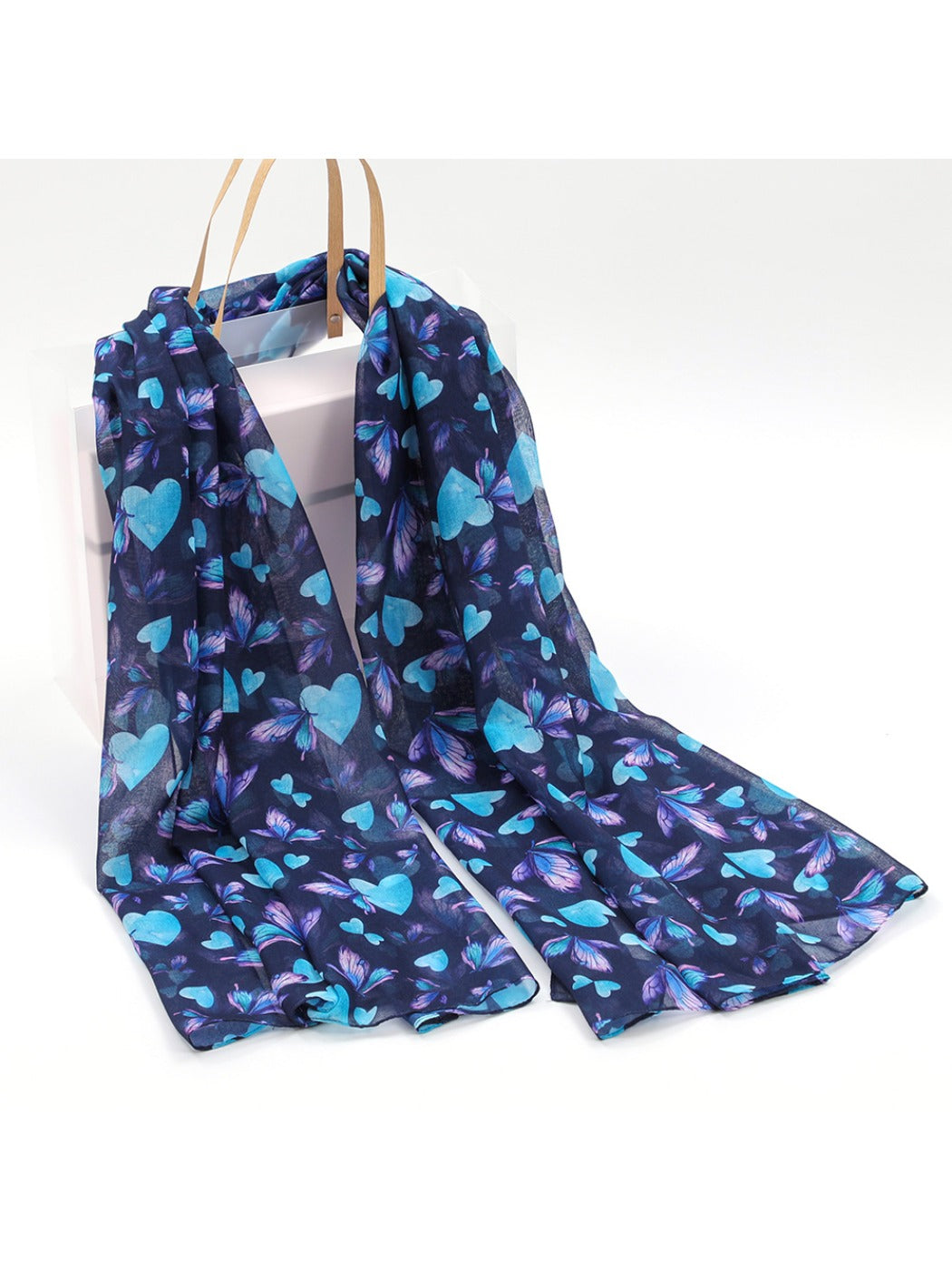 Scarvii - Blue Butterfly Print Scarf