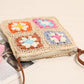 Cosbai - Vintage Square Crochet Flower Crossbody Bag
