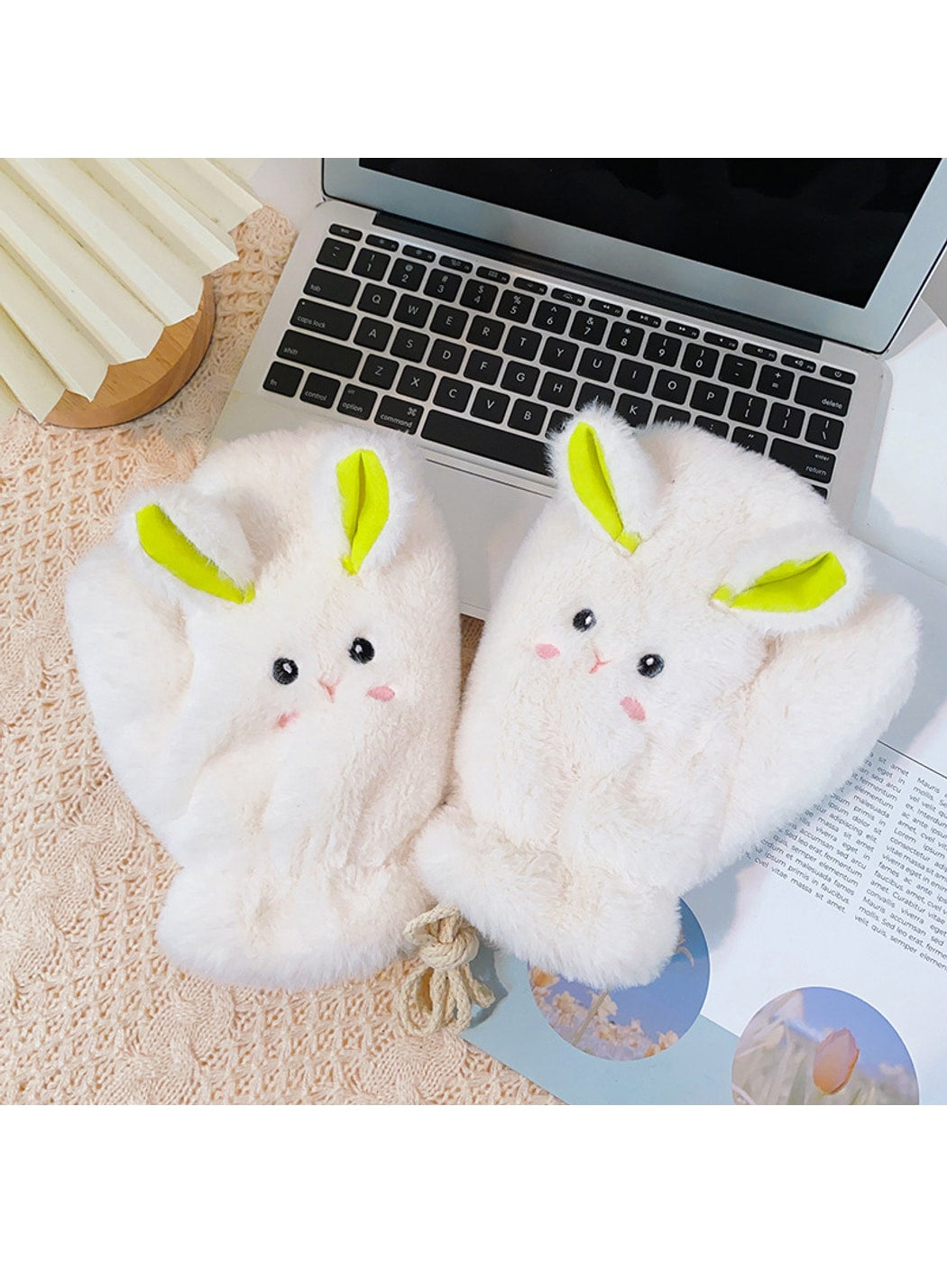 Gloving - Soft Plush Bunny Face Winter Mittens