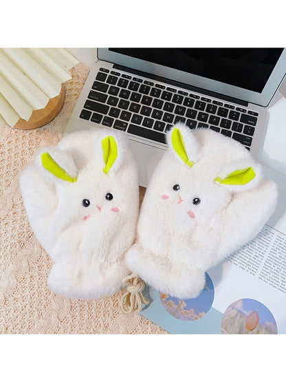 Gloving - Soft Plush Bunny Face Winter Mittens