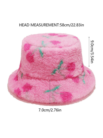 Haila Fuzzy Pink Bucket Hat