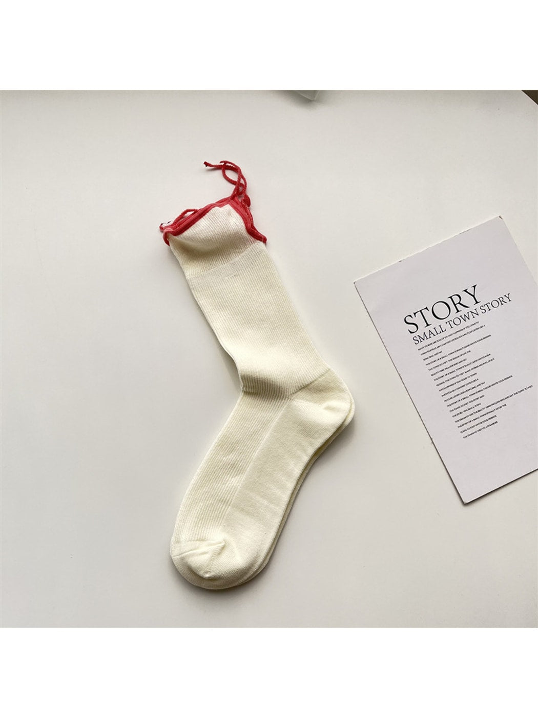 Rufia - Pastel Solid Ribbed Fashion Crew Socks
