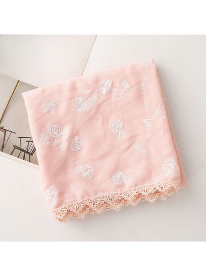 Scarvii – Soft Rose Pattern Light Layer Scarf