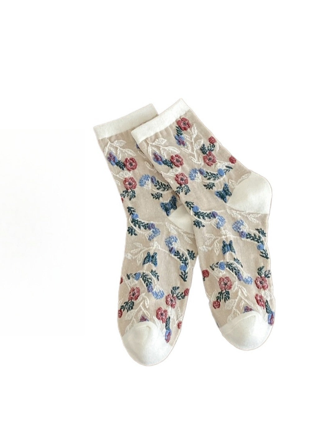 Rufia - Simple Flower Mid-Calf Socks - Chic & Sweet
