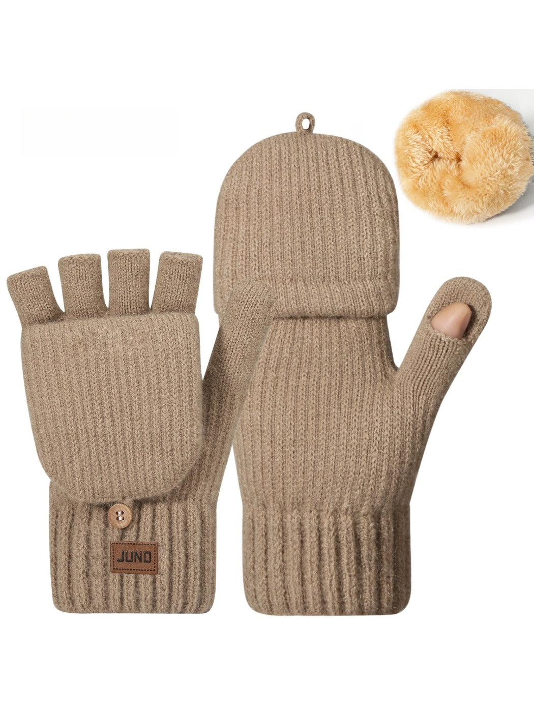 Gloving - Thickened Convertible Fingerless Gloves with Mitten Flaps