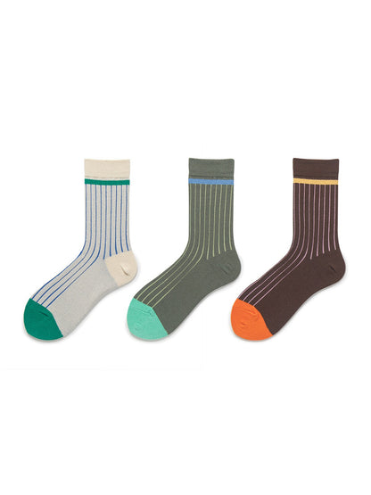 Rufia - Subtle Stripe Contrast Crew Socks