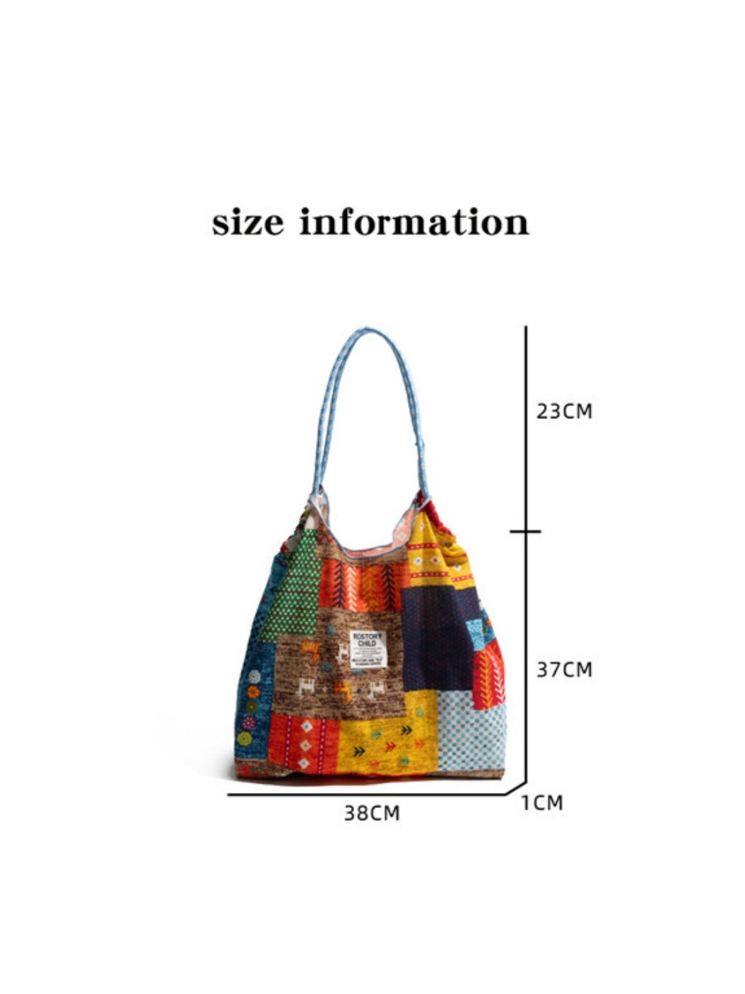 Cosbai - Colorblock Large Shoulder Bag - Spacious & Unique