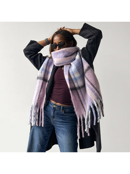Scarvii - Plaid Brushed Long Winter Scarf