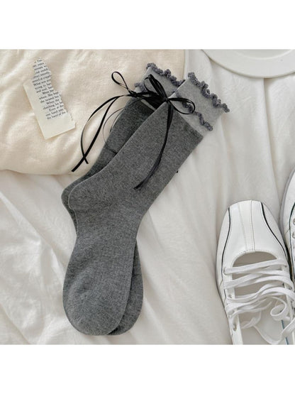 Rufia - Sweet Bow Detail Ruffle Crew Socks