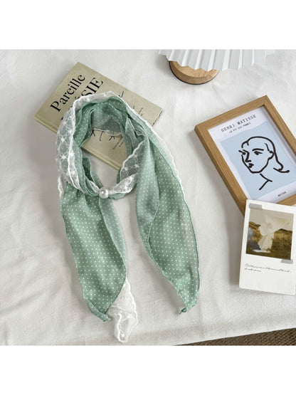 Scarvii - Fresh Polka Dot Lace Double Layer Scarf