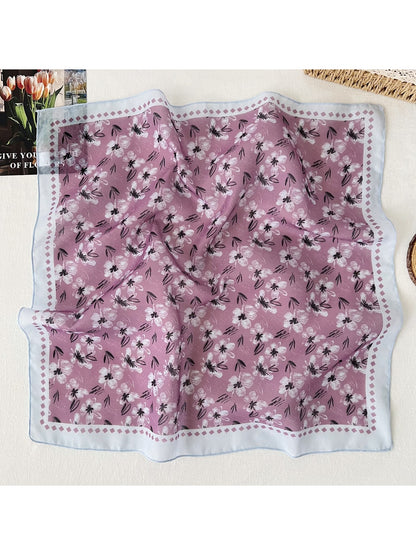 Scarvii - Fresh Floral Pattern Decorative Square Scarf