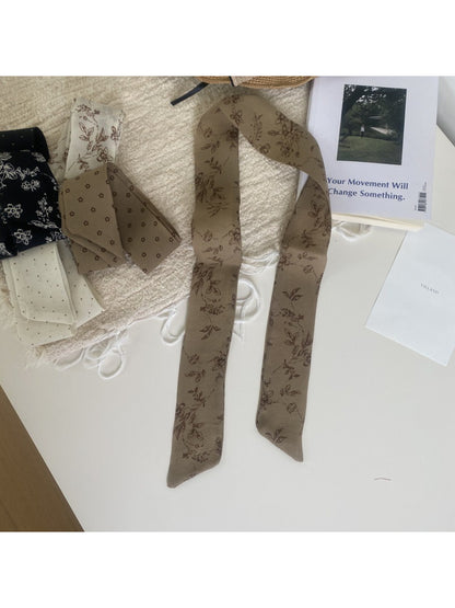 Scarvii - Minimal Floral Ribbon Skinny Scarf