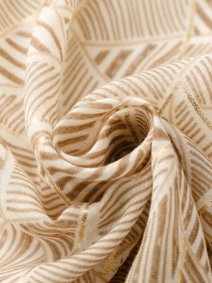 Scarvii - Elegant Versatile Leaf Print Lightweight Scarf