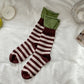 Rufia - Striped Contrast Mid-Calf Socks