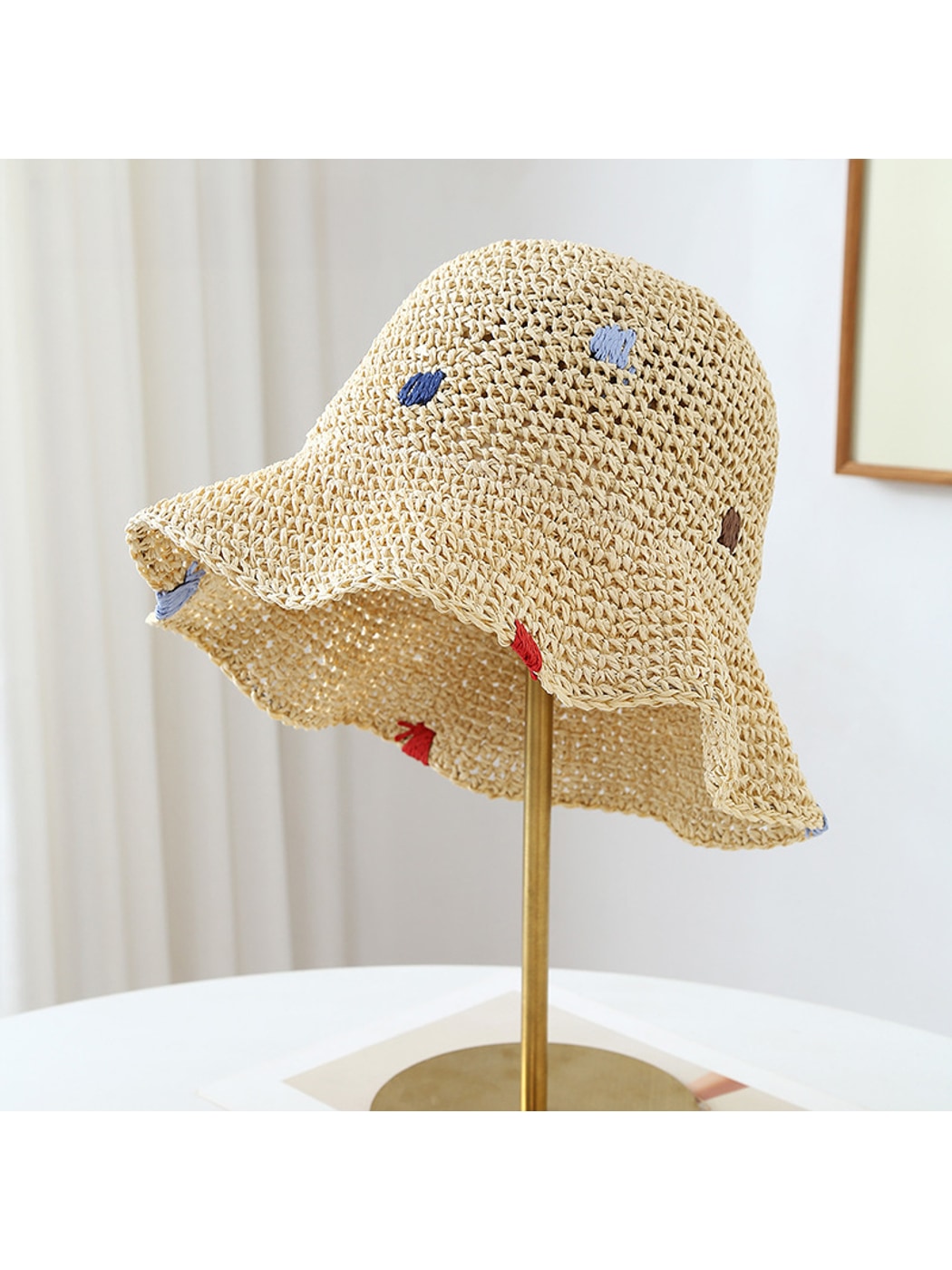 Haila - Women's Foldable Wide Brim Embroidered Hat