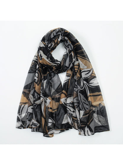 Scarvii – Spring Leaf Print Lightweight Scarf