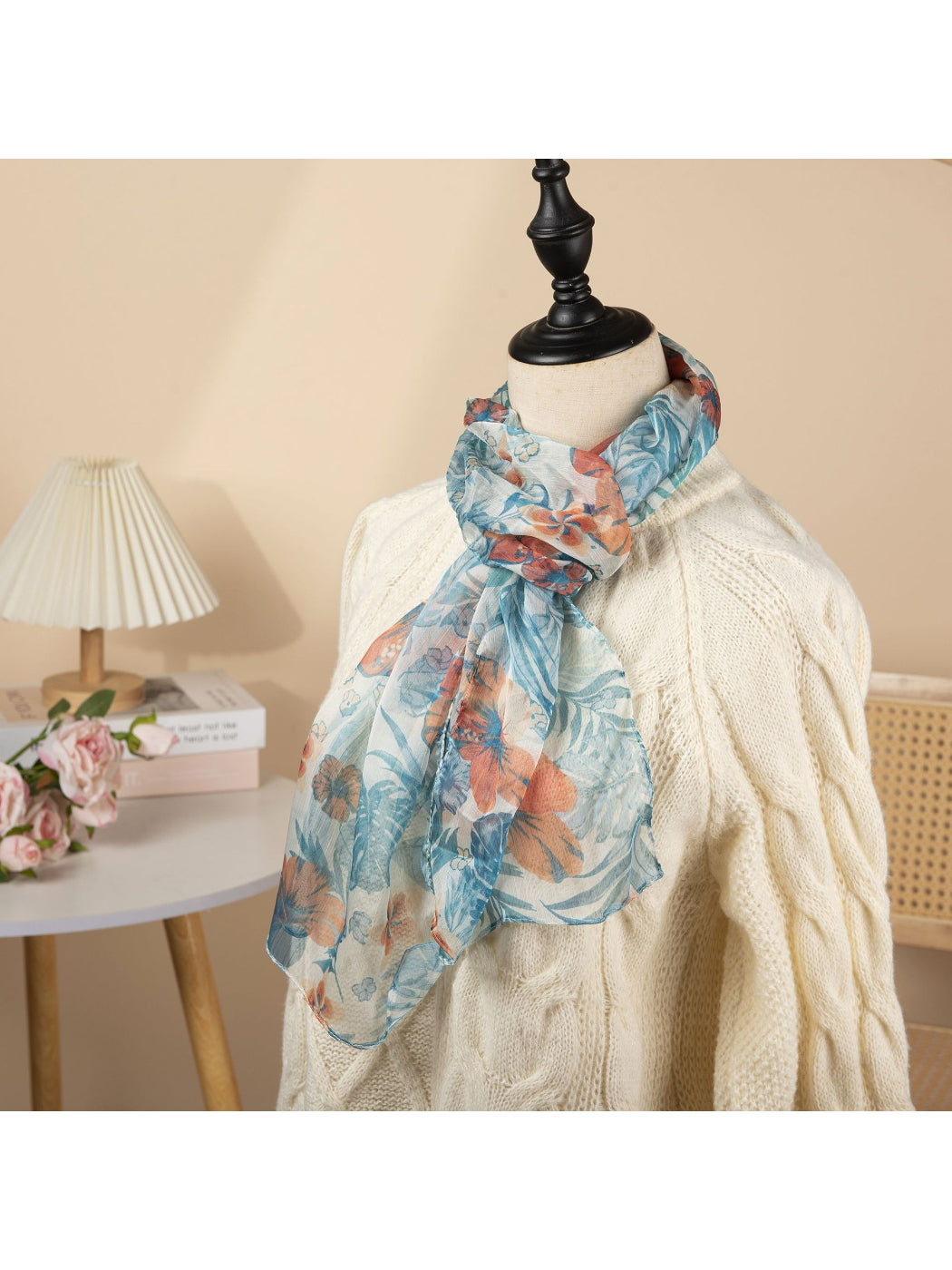 Scarvii - Soft Botanical Floral Print Scarf