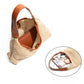 Cosbai - Spacious Light Brown Minimalist Woven Shoulder Bag