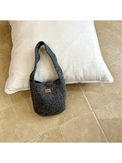 Cosbai - Textured Knit Bucket Handbag