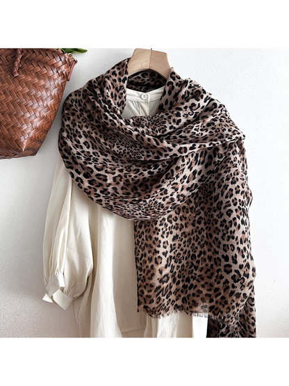 Scarvii - Leopard Print Long Scarf