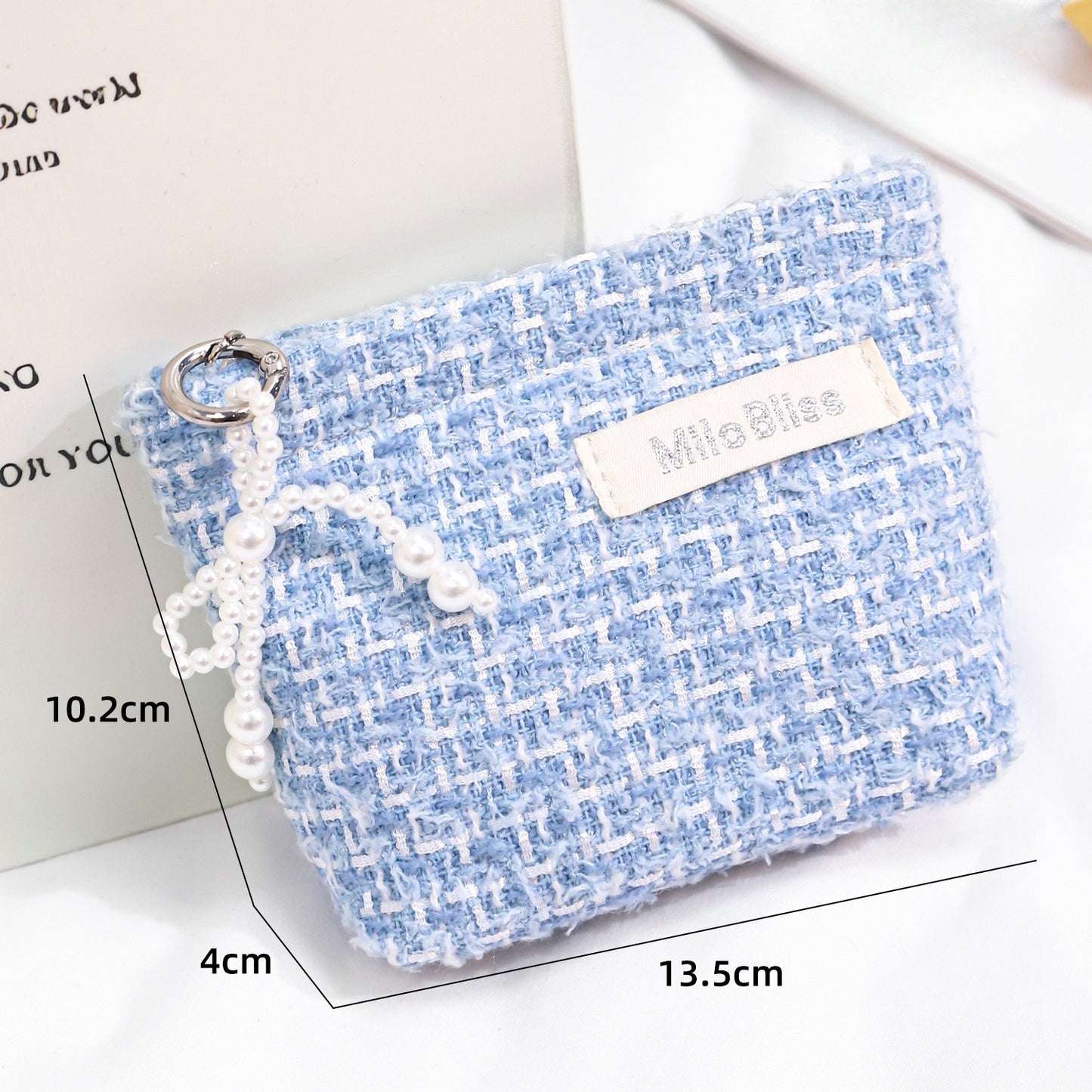 Cosbai - Soft Tweed Mini Cosmetic Bag Pouch detail view 13