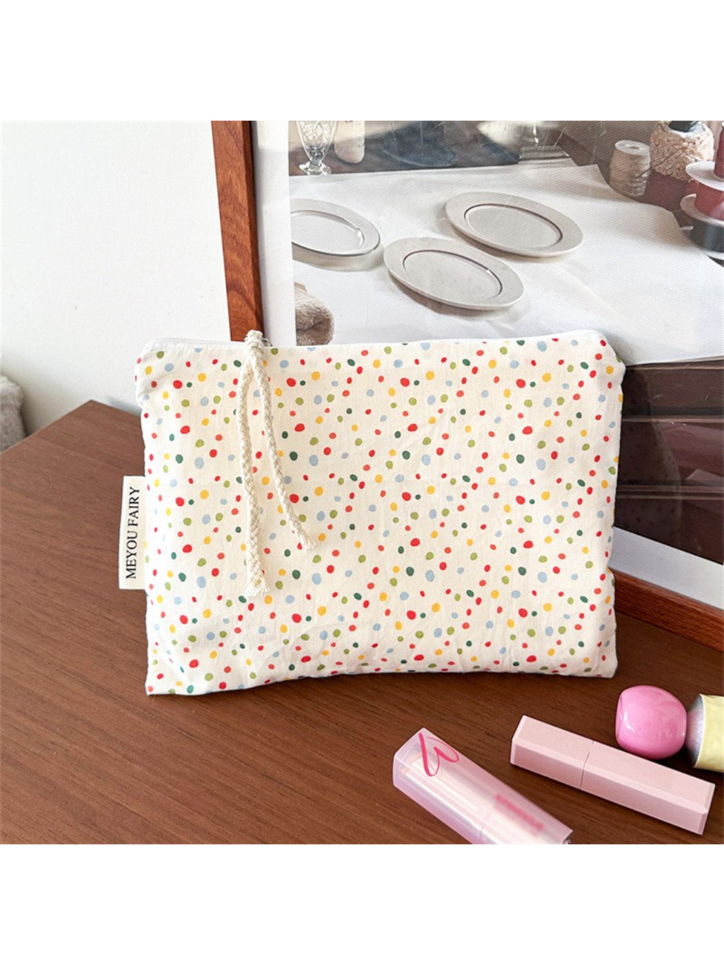Cosbai Watercolor Floral Makeup Pouch product image