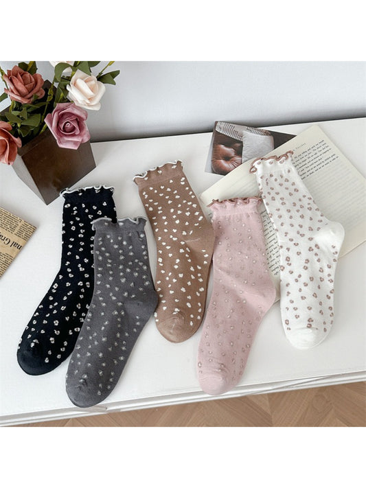 Rufia - Cozy Mini Heart Ruffle Crew Socks