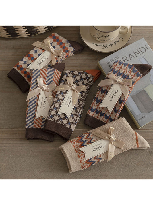 Rufia - Classic Plaid Winter Socks with Schoolgirl Style