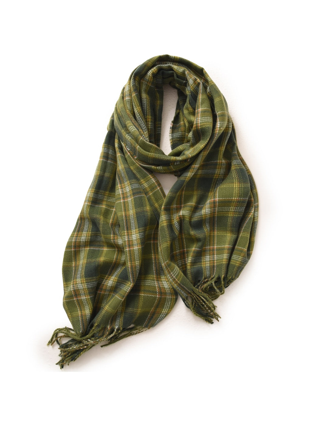 Scarvii - Classic Checked Fringed Winter Scarf