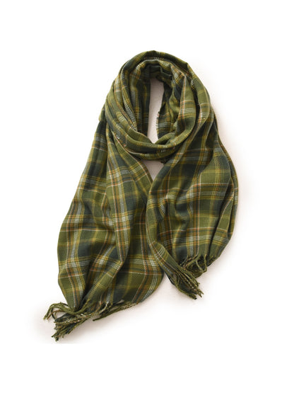 Scarvii - Classic Checked Fringed Winter Scarf