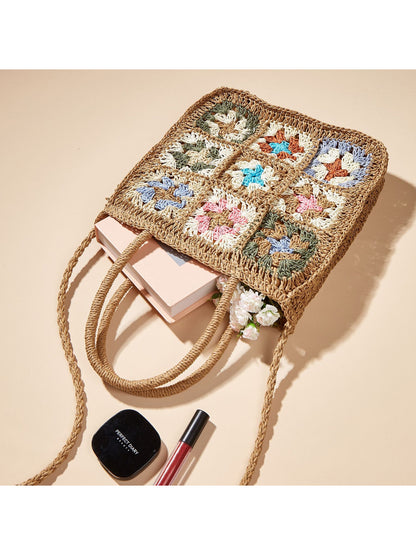 Cosbai Boho Woven Flower Tote Bag product image