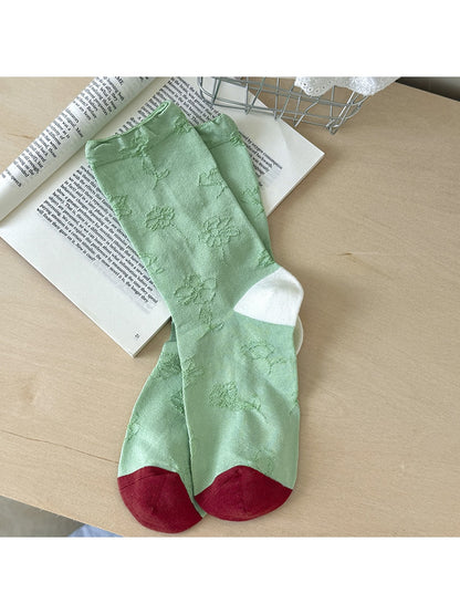 Rufia - Retro Mixed Pattern Casual Crew Socks