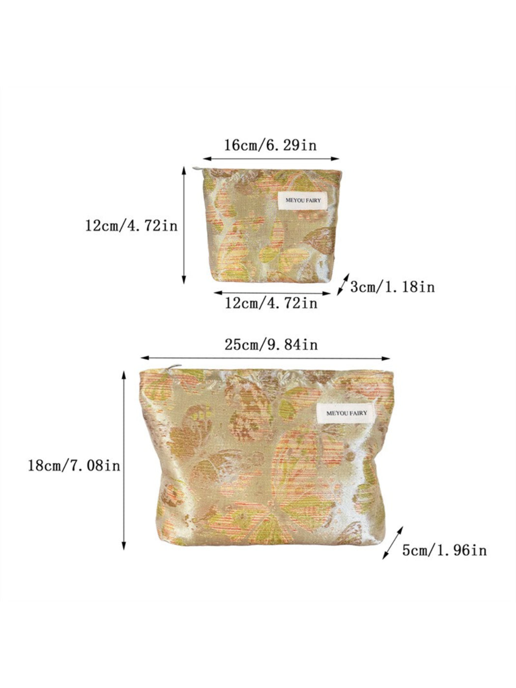 Cosbai floral makeup bag standing upright partially open