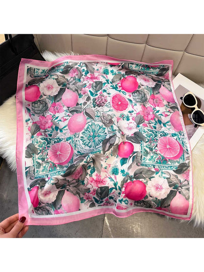Scarvii Botanical Citrus Print Commuter Square Scarf product image