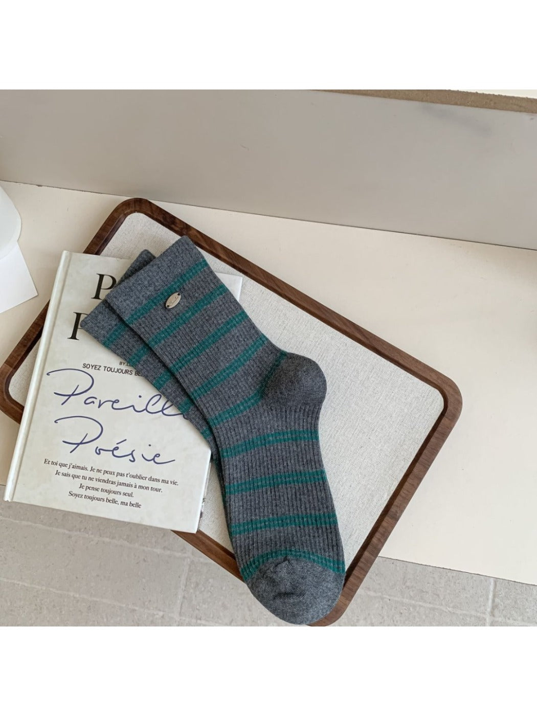 Rufia - Buckled Striped Knitted Capsule Socks for Women