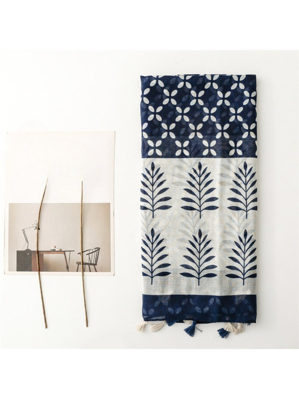 Scarvii - Botanical Border Print Scarf